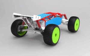 自己制作3D打印1:8越野大脚高速车仿HSP